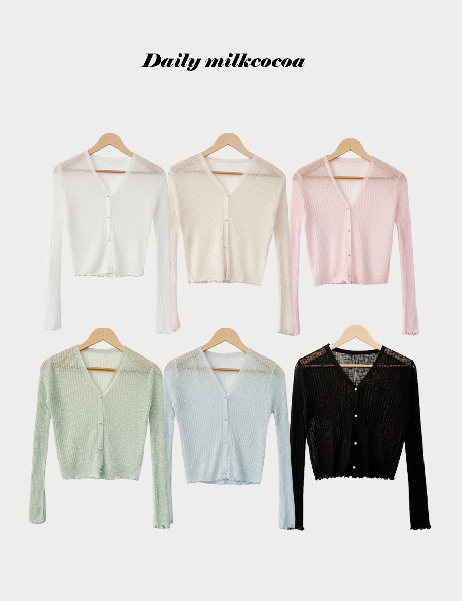 pearl button knit cardigan 상세 이미지 1