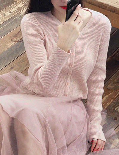 Daily pastel knit cardigan