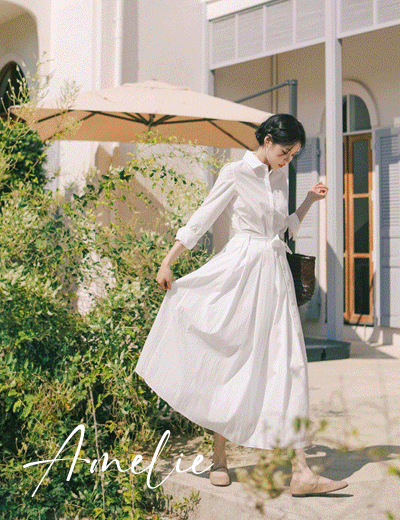 Amelie dress line.classic white shirt dress