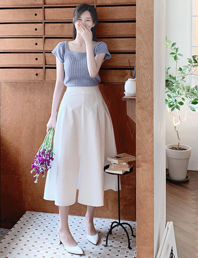 Romantic flared long skirt