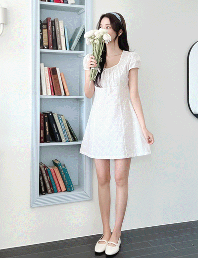 Lily ribbon cotton dress