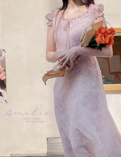 Amelie dress line.pink wild flower dress